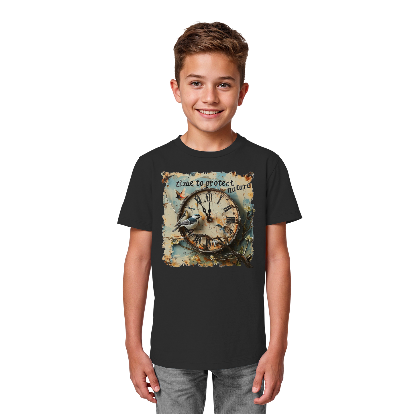 vegwear "time to protect nature" - unisex Kinder T-Shirt, nachhaltige Mode