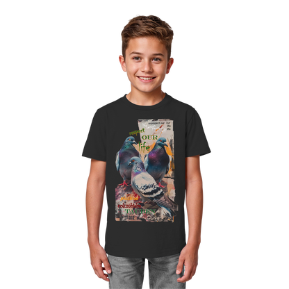 vegwear "respect our life - Tauben" - unisex Kinder Bio T-Shirt