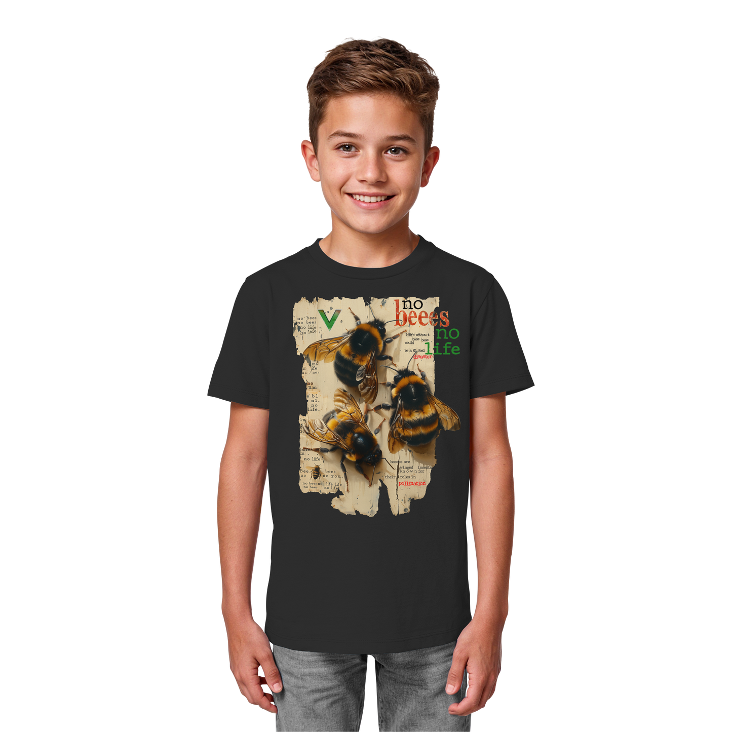 vegwear "no bees no life" - Kinder bio T-Shirt