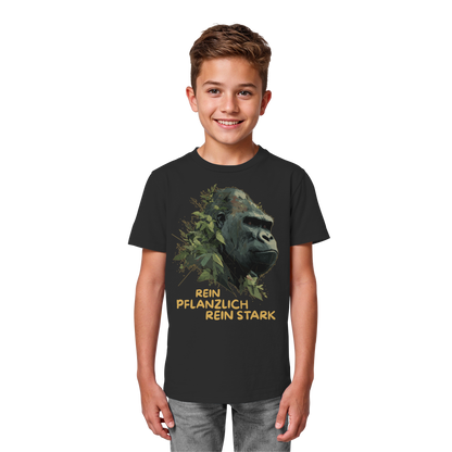 vegwear "Gorilla, rein pflanzlich rein stark" - unisex Kids T-Shirt, bio vegan