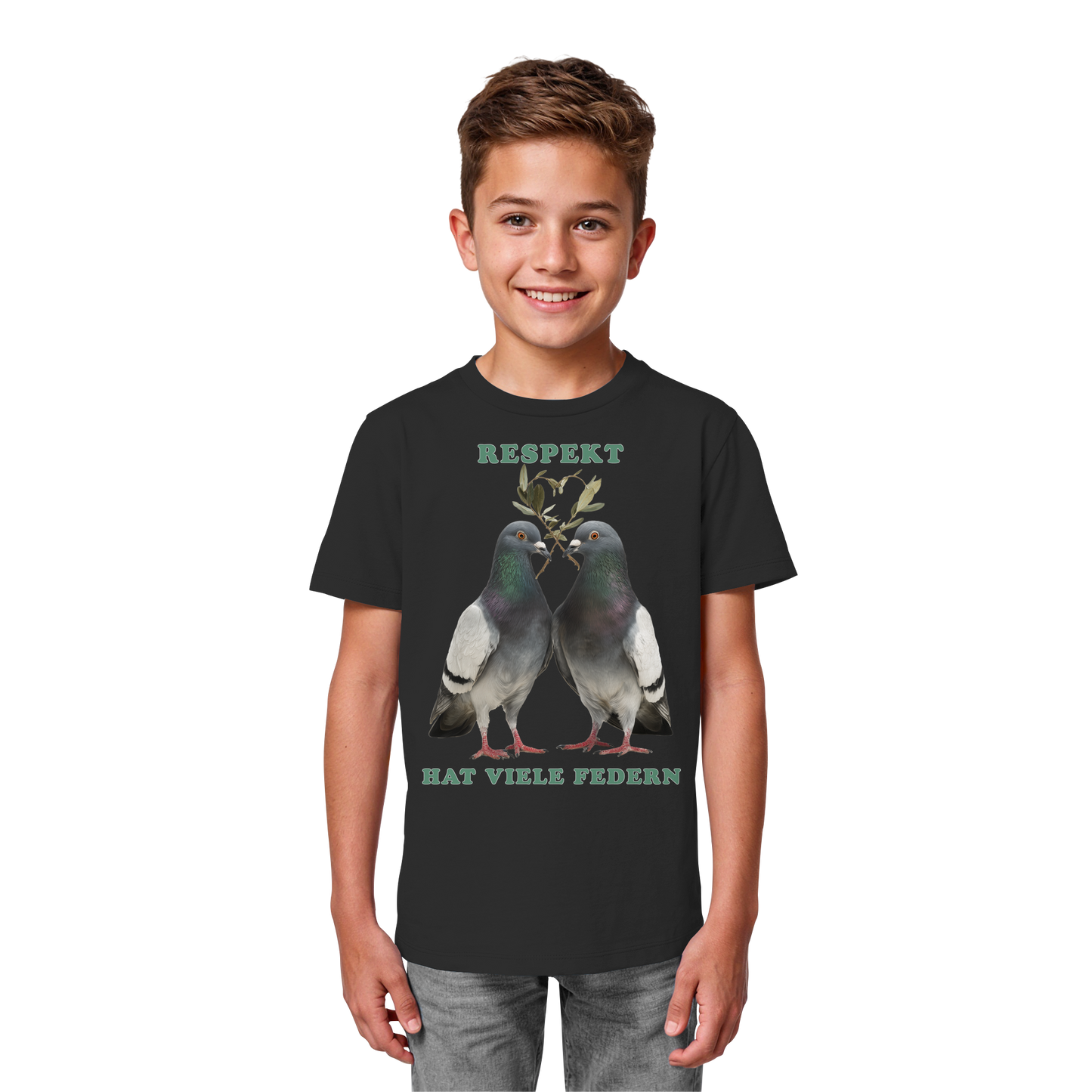 vegwear "Respekt hat viele Federn" - unisex Bio Kids Shirt
