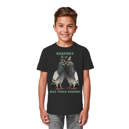vegwear "Respekt hat viele Federn" - unisex Bio Kids Shirt
