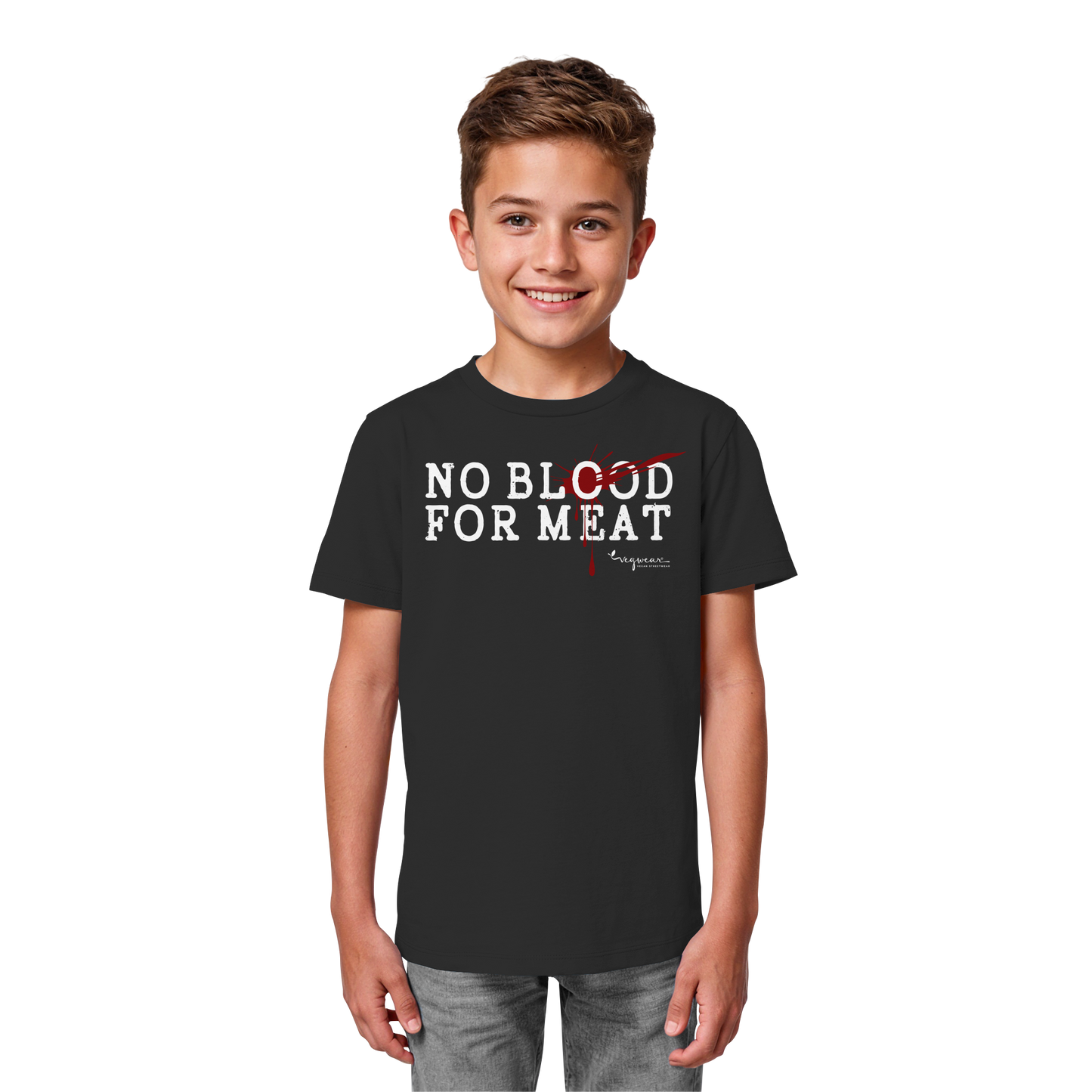 Bio-T-Shirt für Kinder: "no blood for meat" Bio-T-Shirt | vegwear