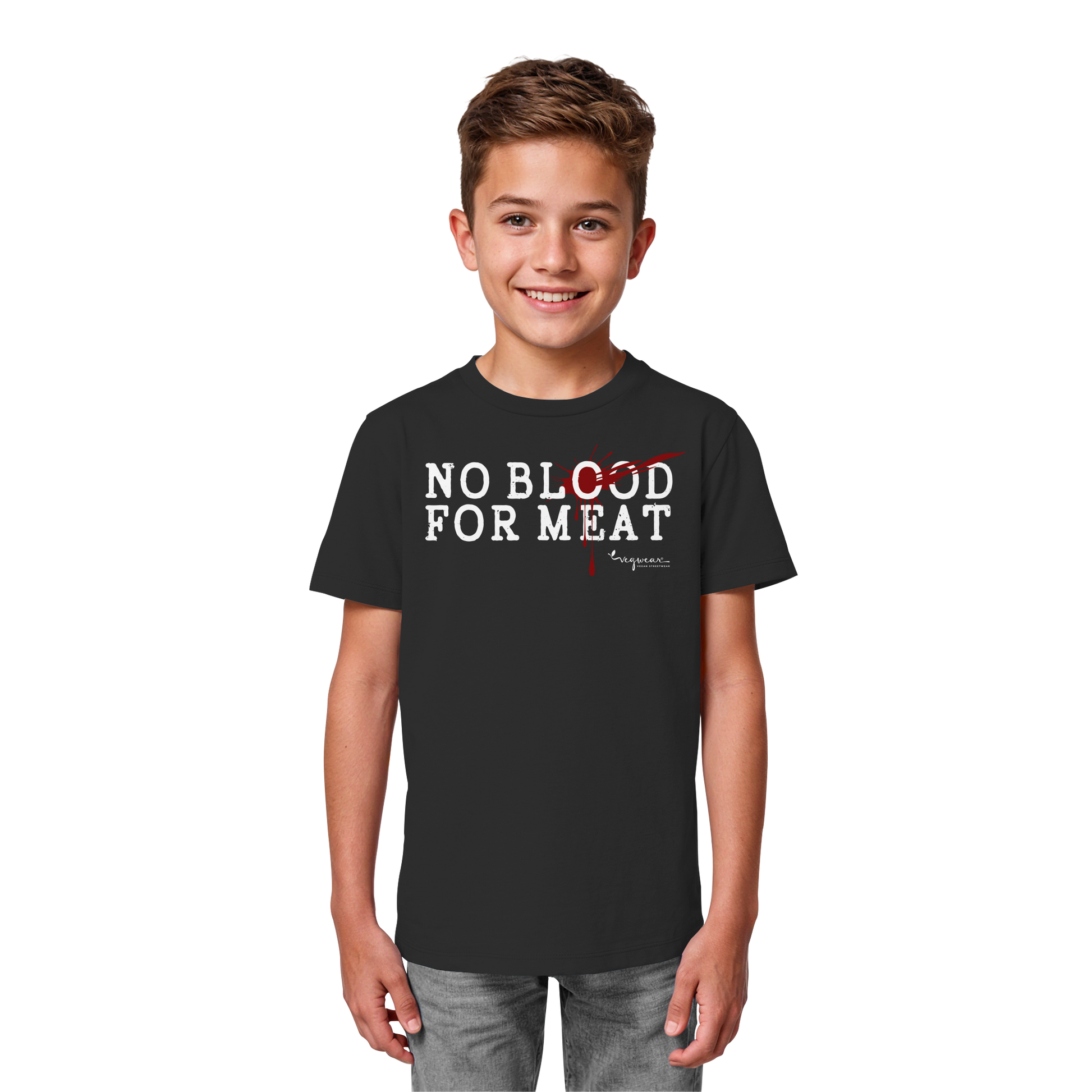 Bio-T-Shirt für Kinder: "no blood for meat" Bio-T-Shirt | vegwear