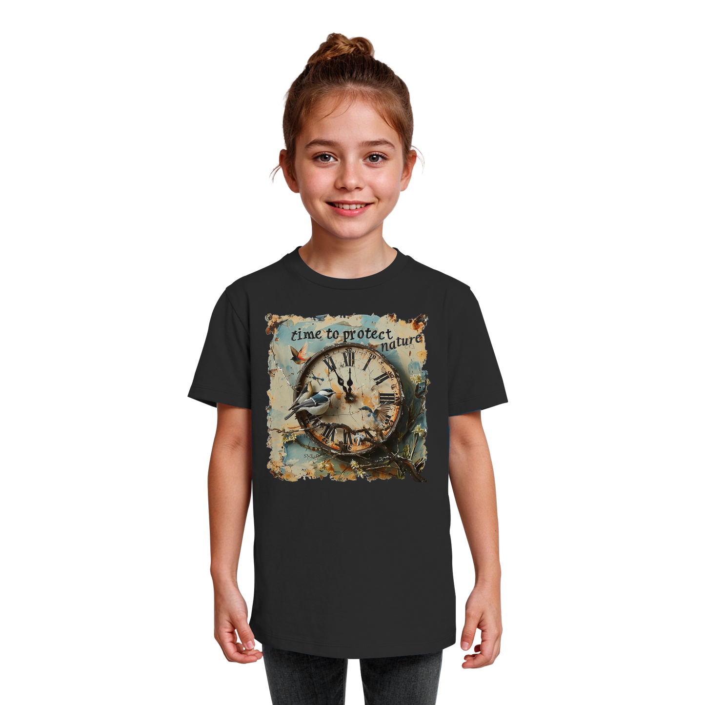 vegwear "time to protect nature" - unisex Kinder T-Shirt, nachhaltige Mode