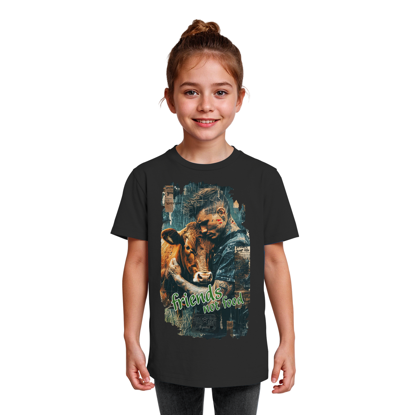 vegwear "friends not food" - unisex Kids bio T-Shirt, vegan, fair