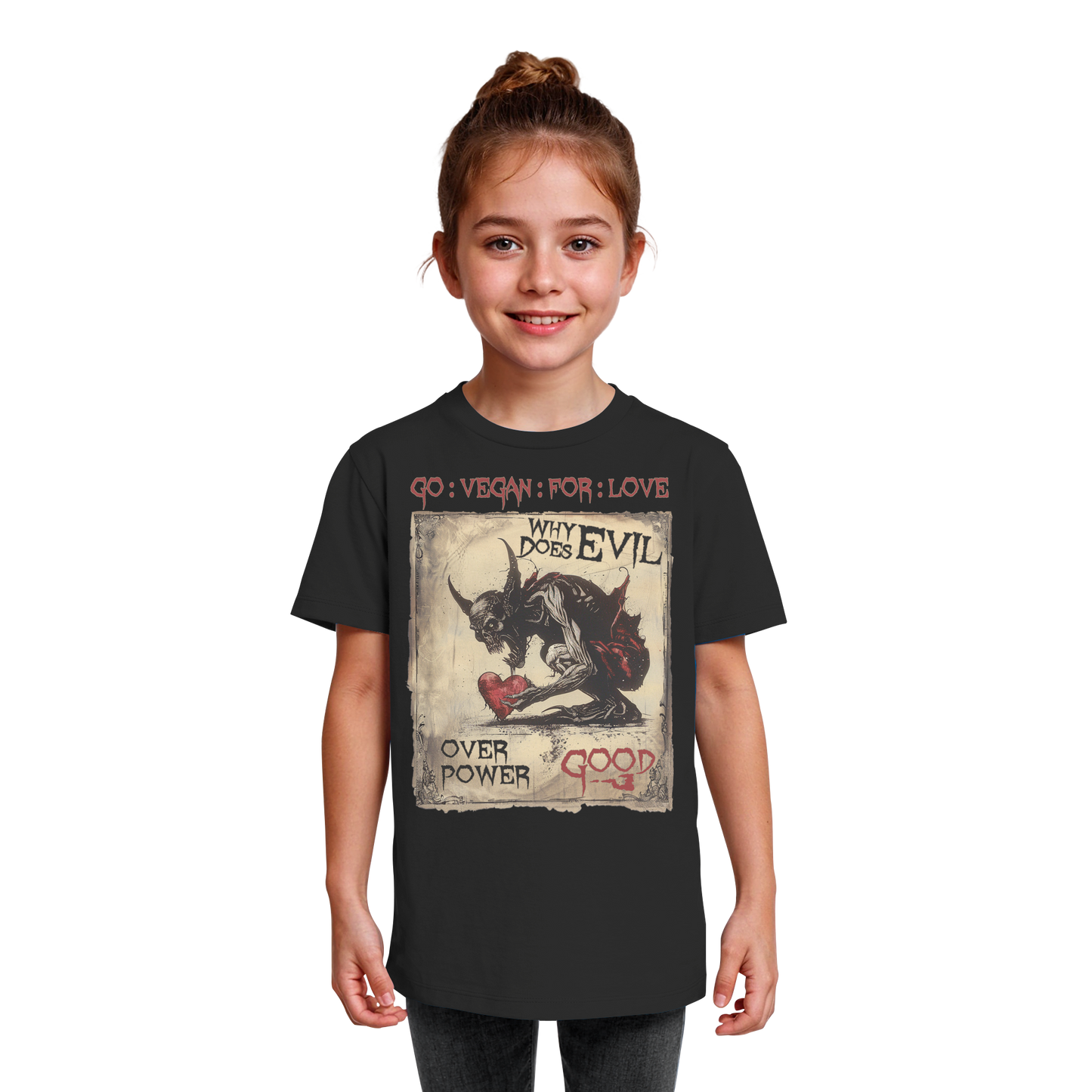 vegwear "why does evil" - unisex Bio Kinder T-Shirt