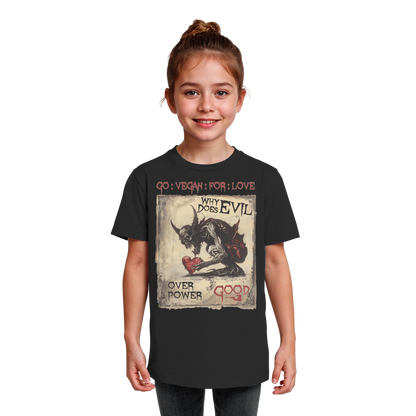 vegwear "why does evil" - unisex Bio Kinder T-Shirt