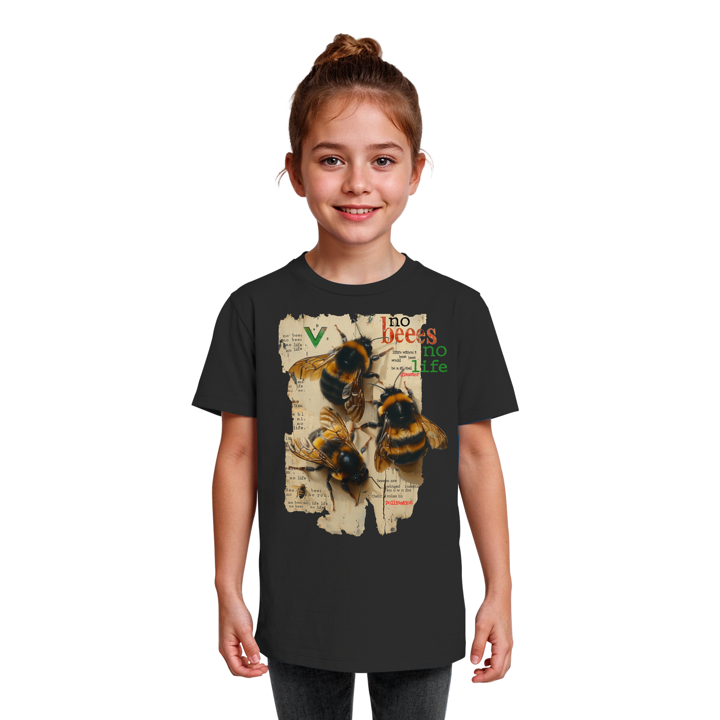 vegwear "no bees no life" - Kinder bio T-Shirt
