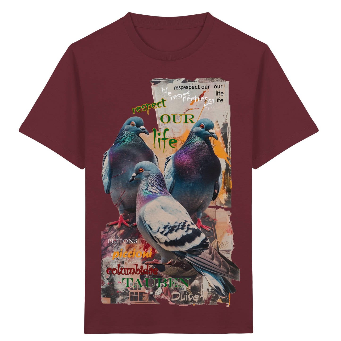 vegwear "respect our life - Tauben" - unisex Kinder Bio T-Shirt