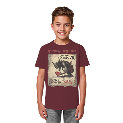 vegwear "why does evil" - unisex Bio Kinder T-Shirt