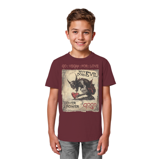 vegwear "why does evil" - unisex Bio Kinder T-Shirt