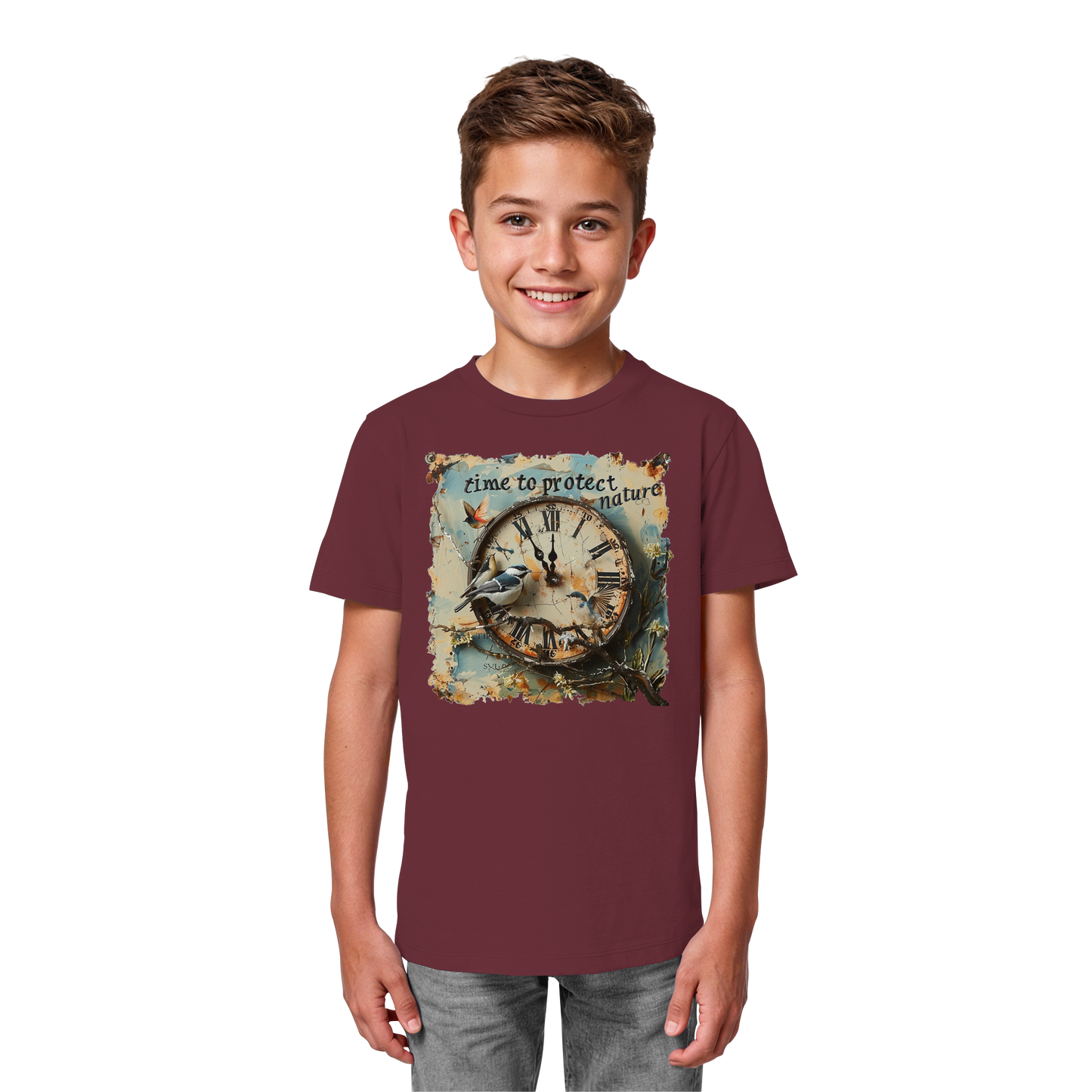 vegwear "time to protect nature" - unisex Kinder T-Shirt, nachhaltige Mode