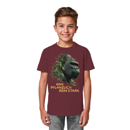 vegwear "Gorilla, rein pflanzlich rein stark" - unisex Kids T-Shirt, bio vegan