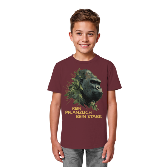 vegwear "Gorilla, rein pflanzlich rein stark" - unisex Kids T-Shirt, bio vegan