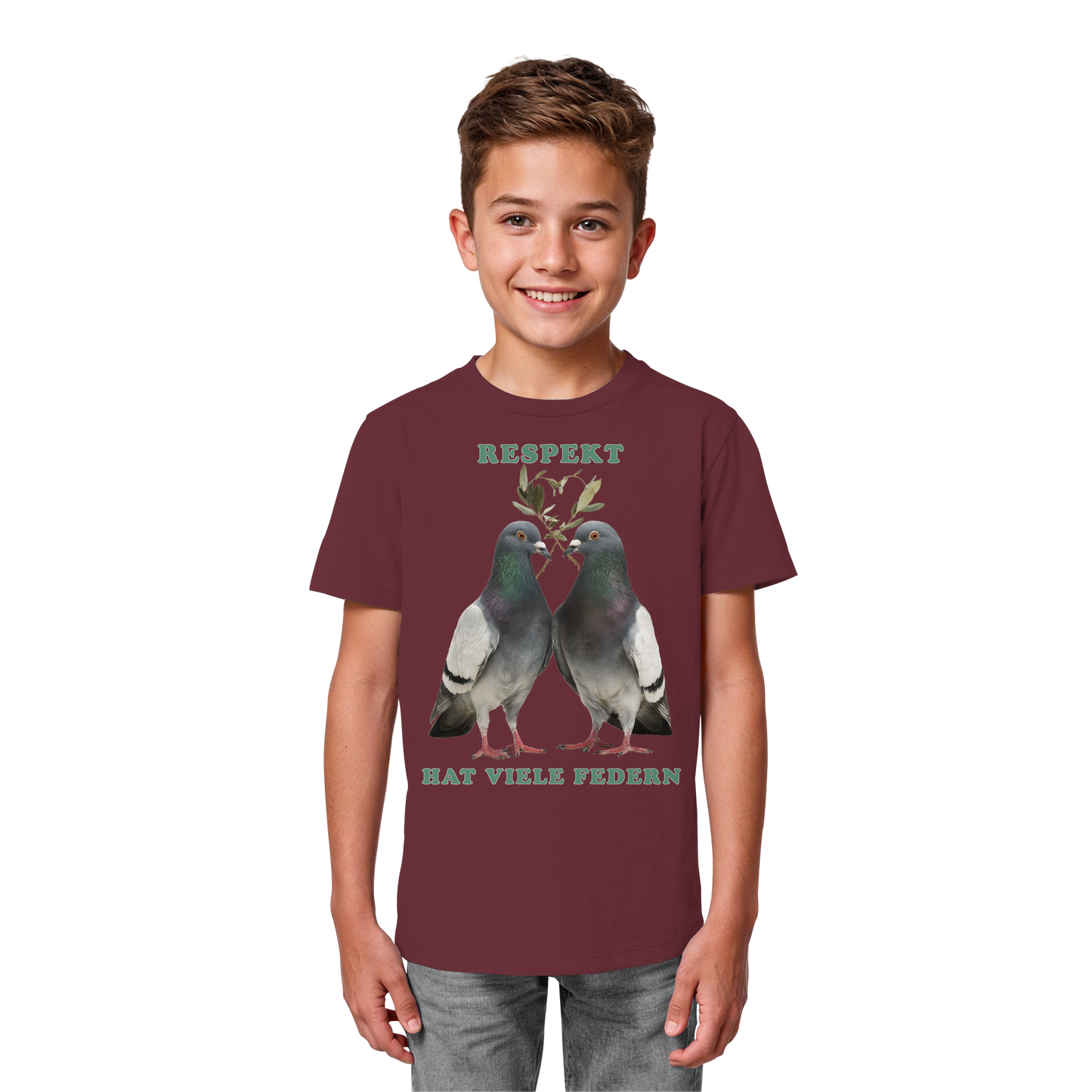 vegwear "Respekt hat viele Federn" - unisex Bio Kids Shirt