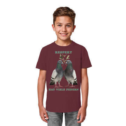 vegwear "Respekt hat viele Federn" - unisex Bio Kids Shirt
