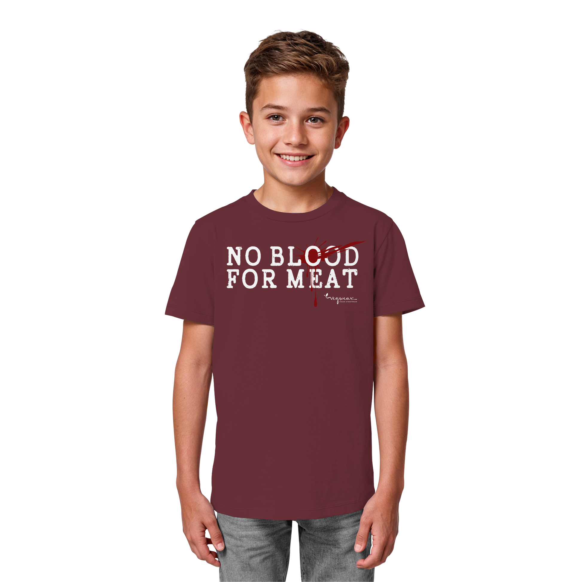 Bio-T-Shirt für Kinder: "no blood for meat" Bio-T-Shirt | vegwear