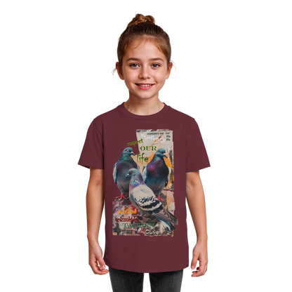 vegwear "respect our life - Tauben" - unisex Kinder Bio T-Shirt