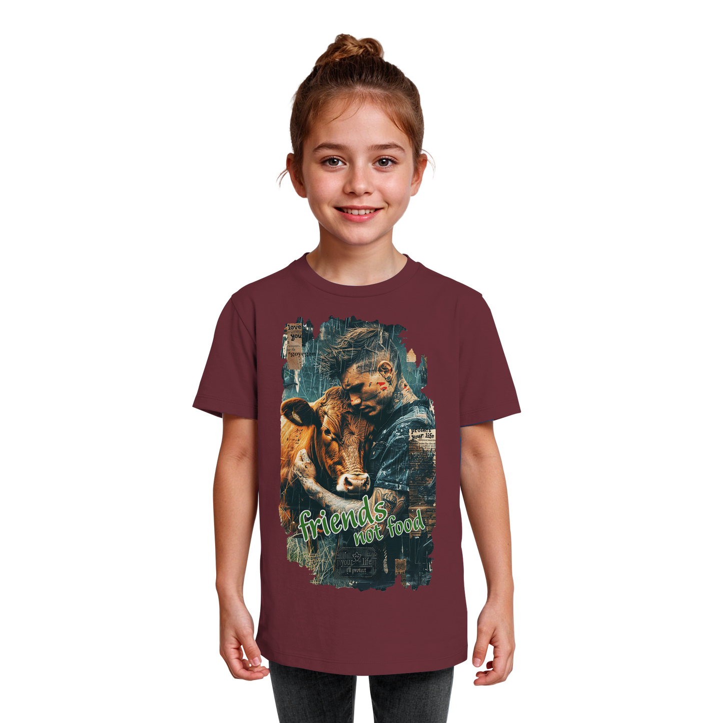 vegwear "friends not food" - unisex Kids bio T-Shirt, vegan, fair
