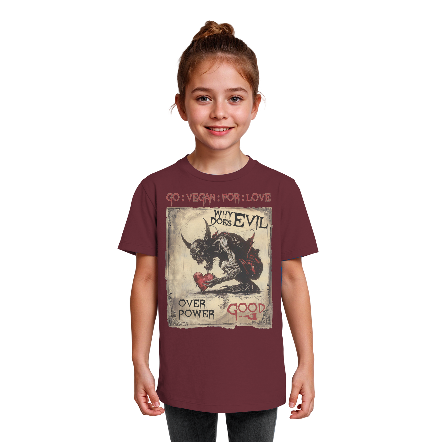 vegwear "why does evil" - unisex Bio Kinder T-Shirt