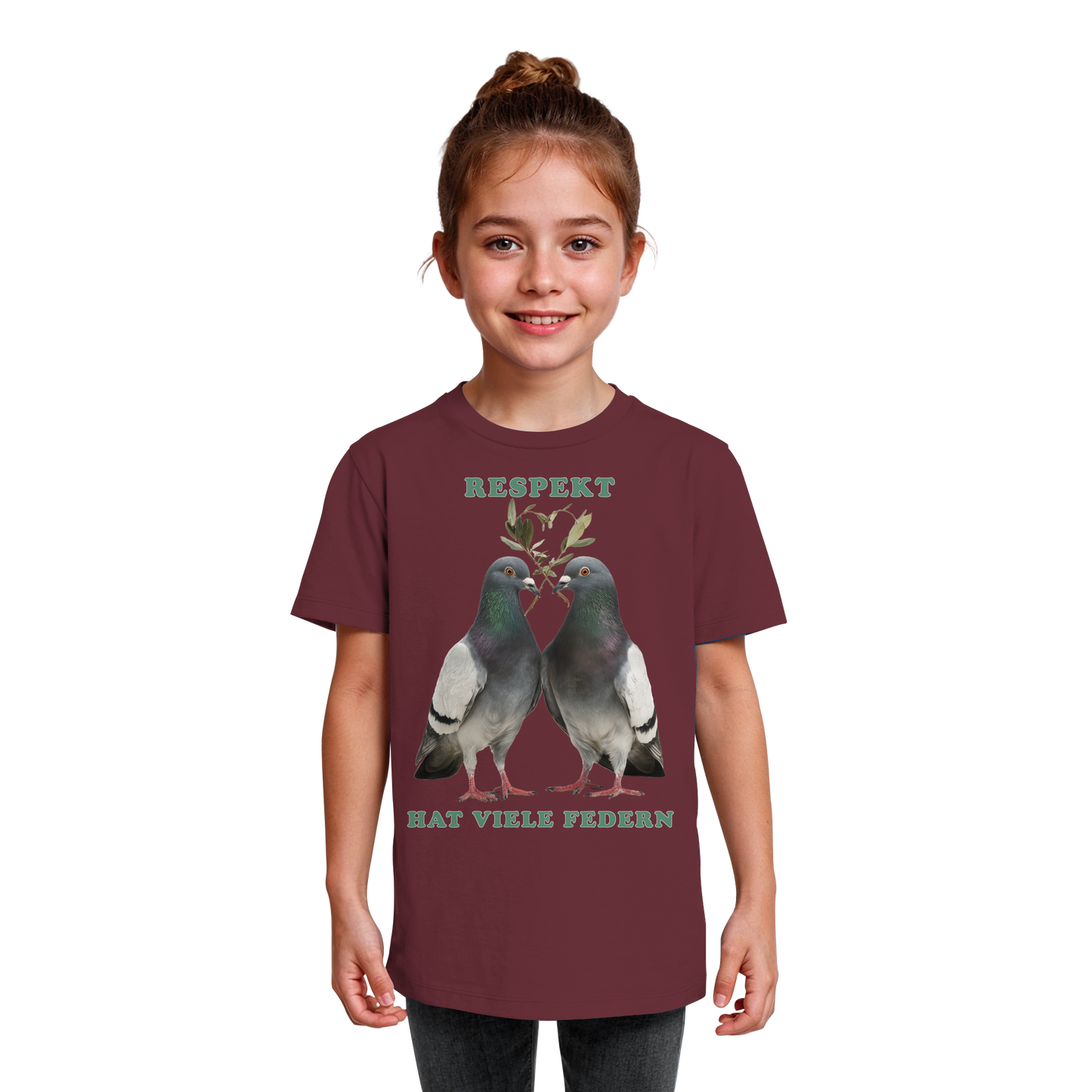 vegwear "Respekt hat viele Federn" - unisex Bio Kids Shirt