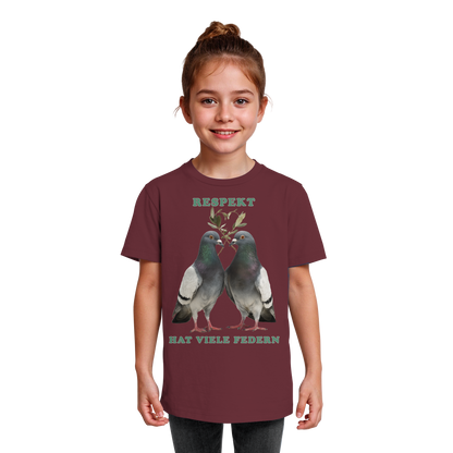 vegwear "Respekt hat viele Federn" - unisex Bio Kids Shirt