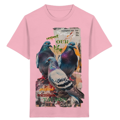 vegwear "respect our life - Tauben" - unisex Kinder Bio T-Shirt