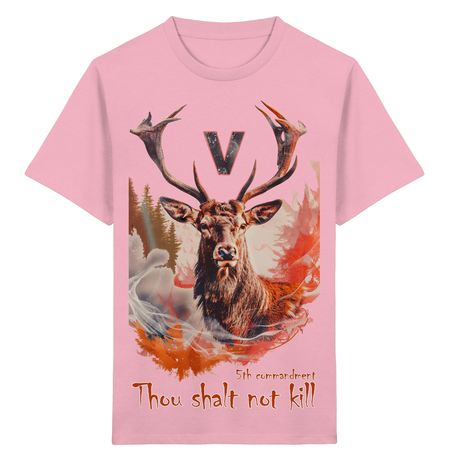 unisex Kids Bio T-Shirt: 'thou shalt not kill 5th' | vegwear 