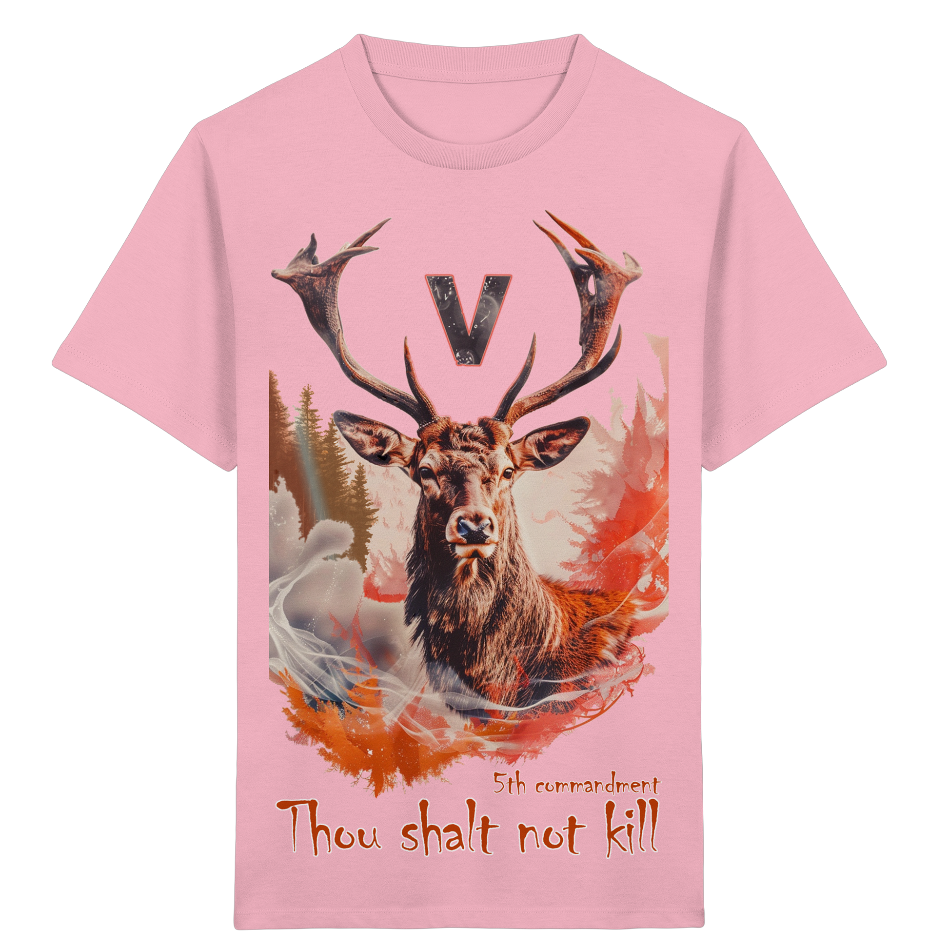 unisex Kids Bio T-Shirt: 'thou shalt not kill 5th' | vegwear 