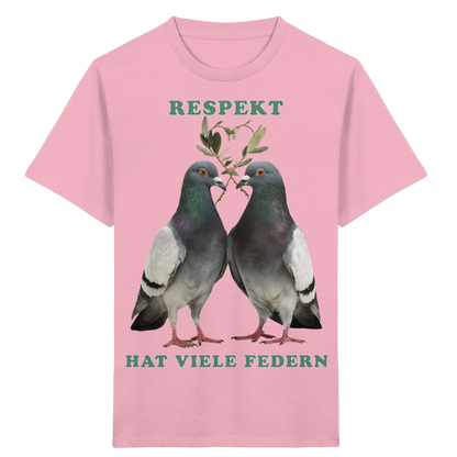 vegwear "Respekt hat viele Federn" - unisex Bio Kids Shirt