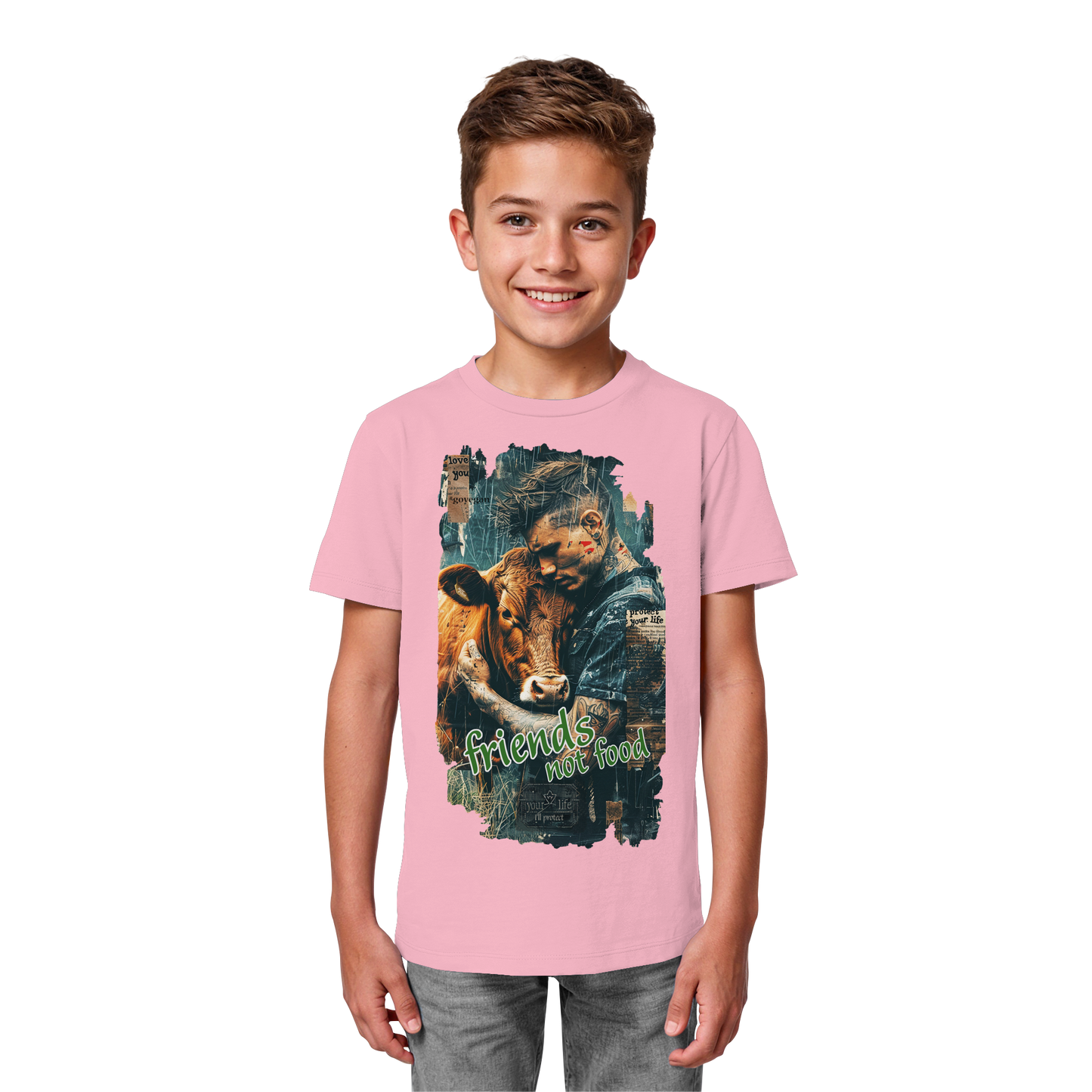 vegwear "friends not food" - unisex Kids bio T-Shirt, vegan, fair