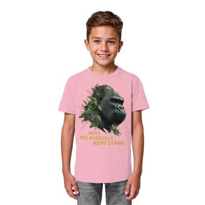 vegwear "Gorilla, rein pflanzlich rein stark" - unisex Kids T-Shirt, bio vegan