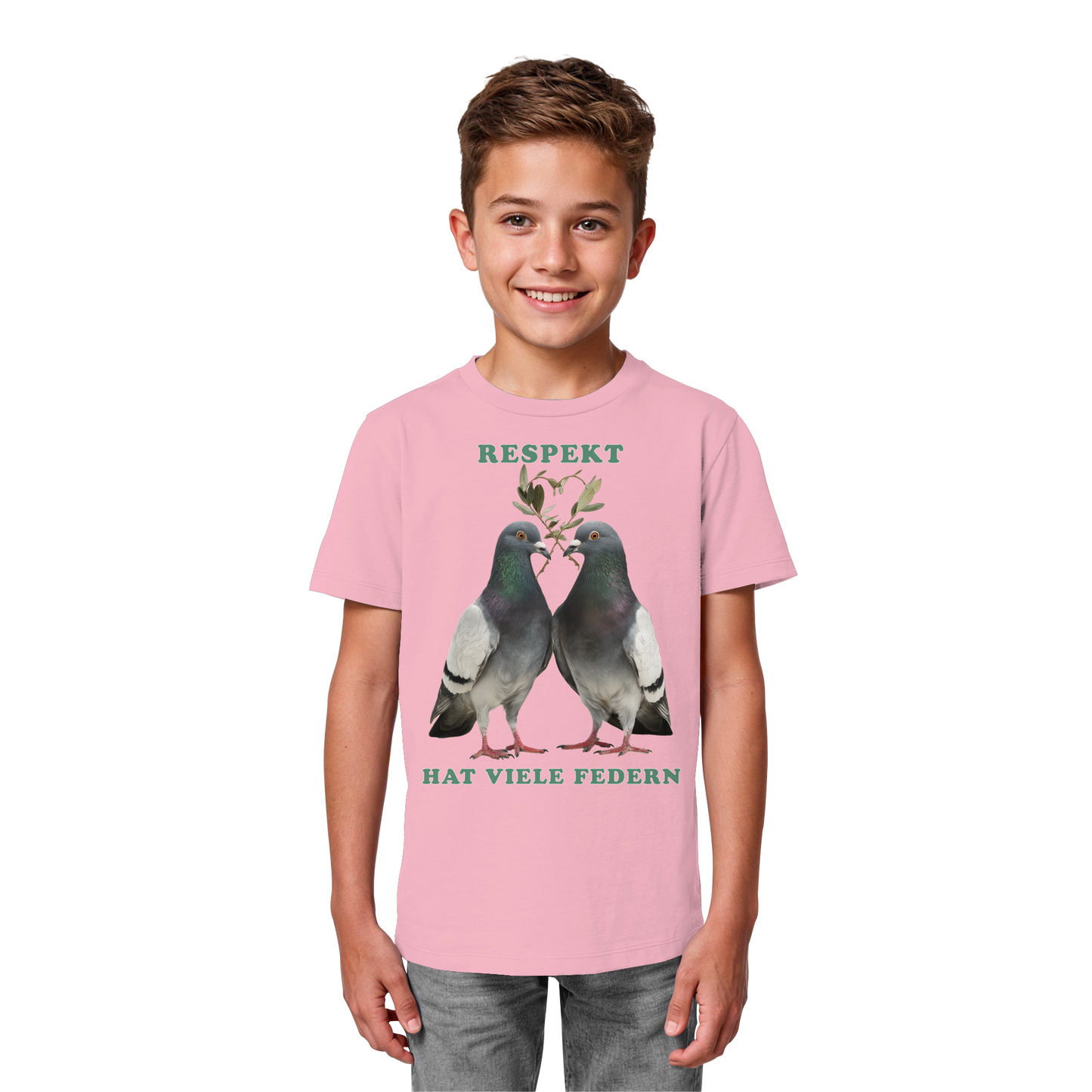 vegwear "Respekt hat viele Federn" - unisex Bio Kids Shirt