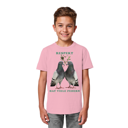 vegwear "Respekt hat viele Federn" - unisex Bio Kids Shirt