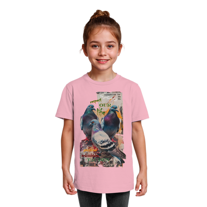vegwear "respect our life - Tauben" - unisex Kinder Bio T-Shirt