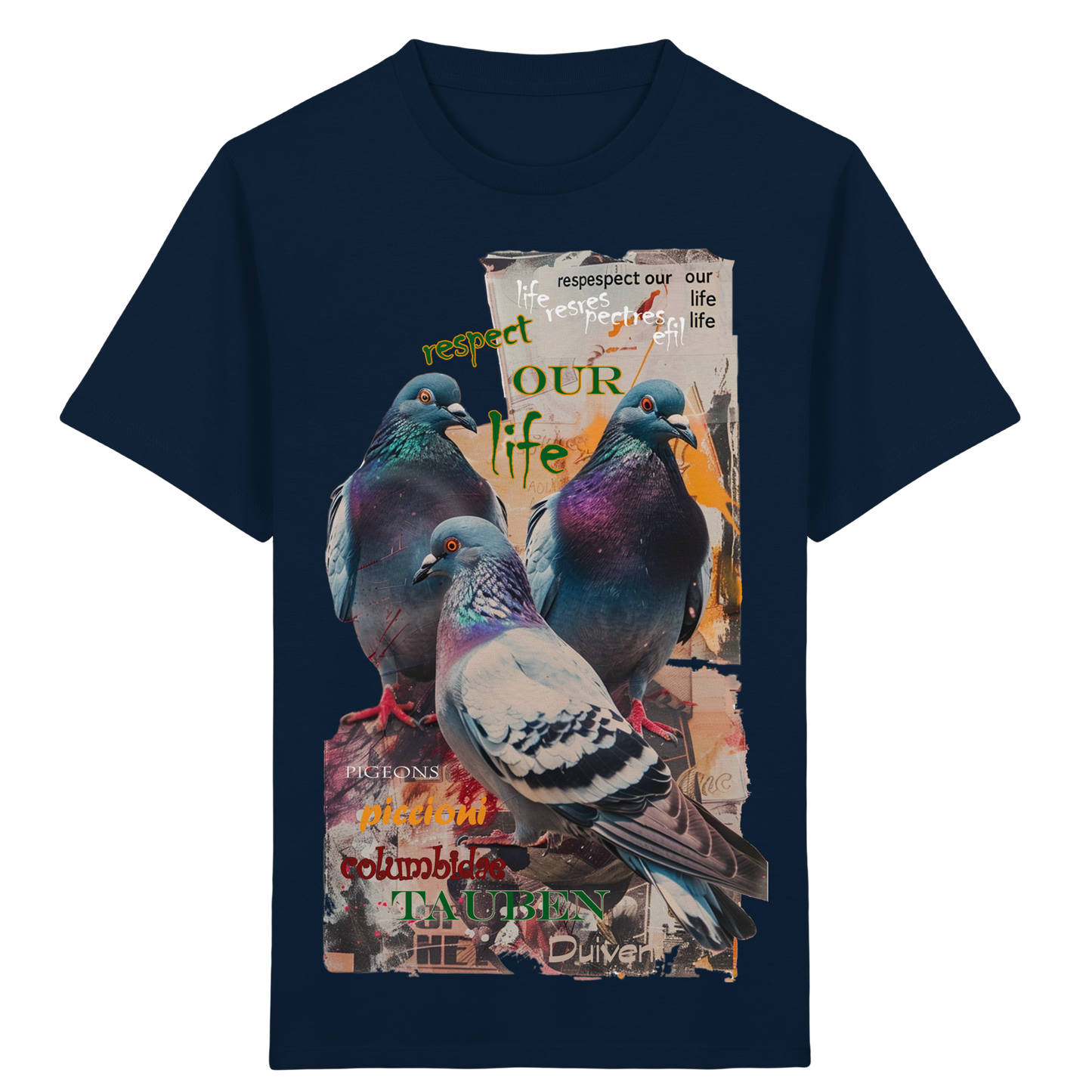 vegwear "respect our life - Tauben" - unisex Kinder Bio T-Shirt