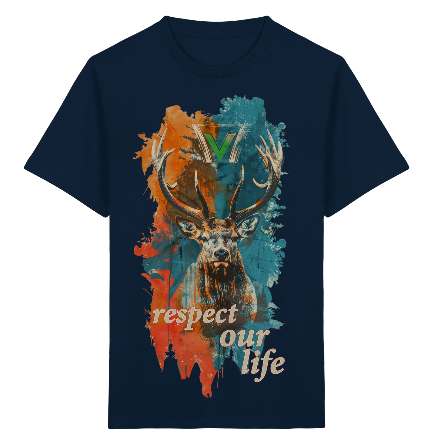 vegwear "respect our life - Hirsch" - unisex Kids T-Shirt, bio, vegan, fair