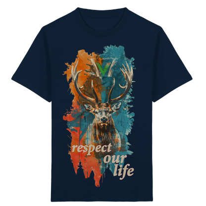 vegwear "respect our life - Hirsch" - unisex Kids T-Shirt, bio, vegan, fair