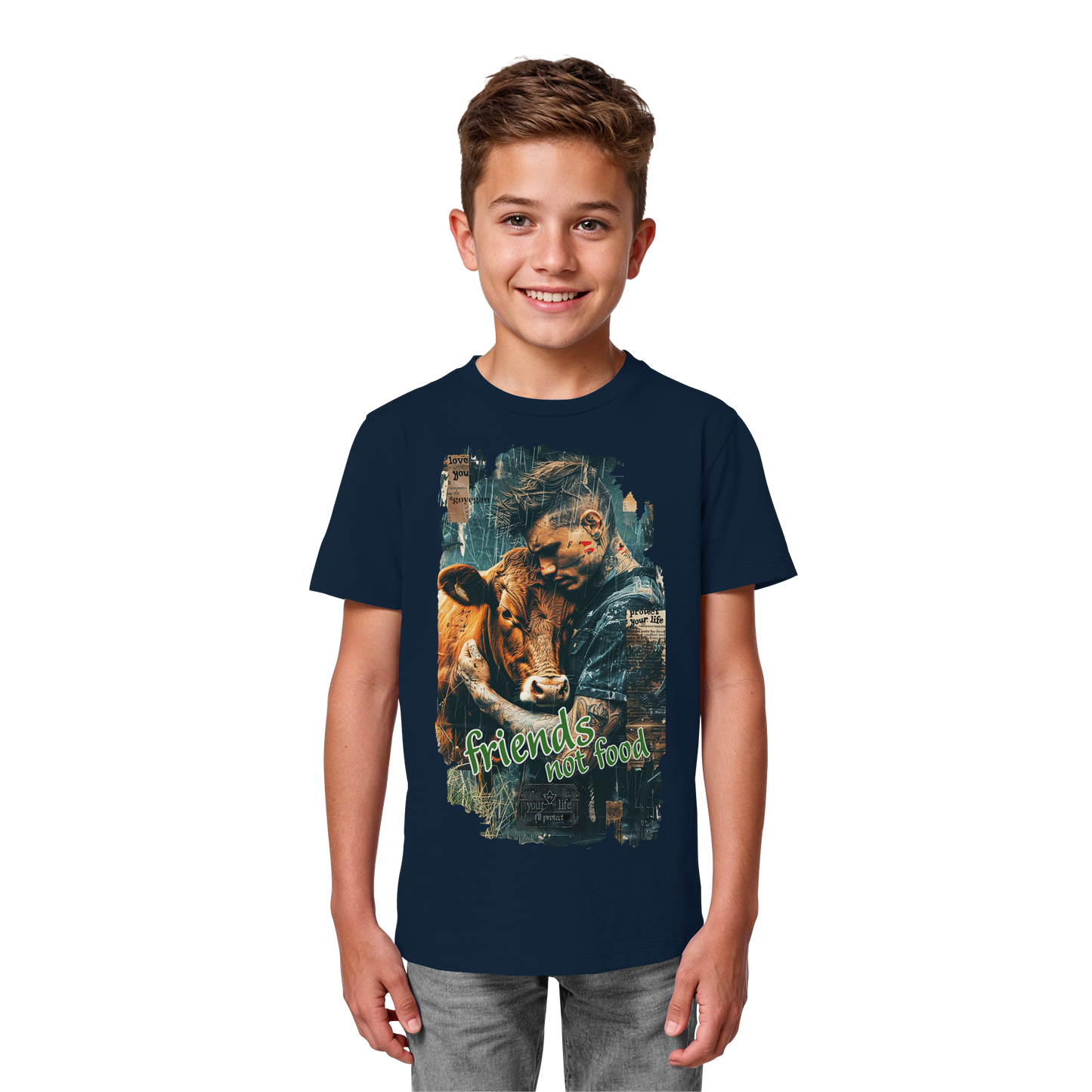 vegwear "friends not food" - unisex Kids bio T-Shirt, vegan, fair