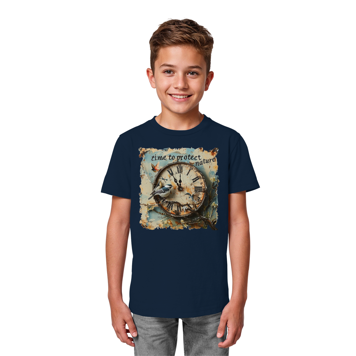 vegwear "time to protect nature" - unisex Kinder T-Shirt, nachhaltige Mode