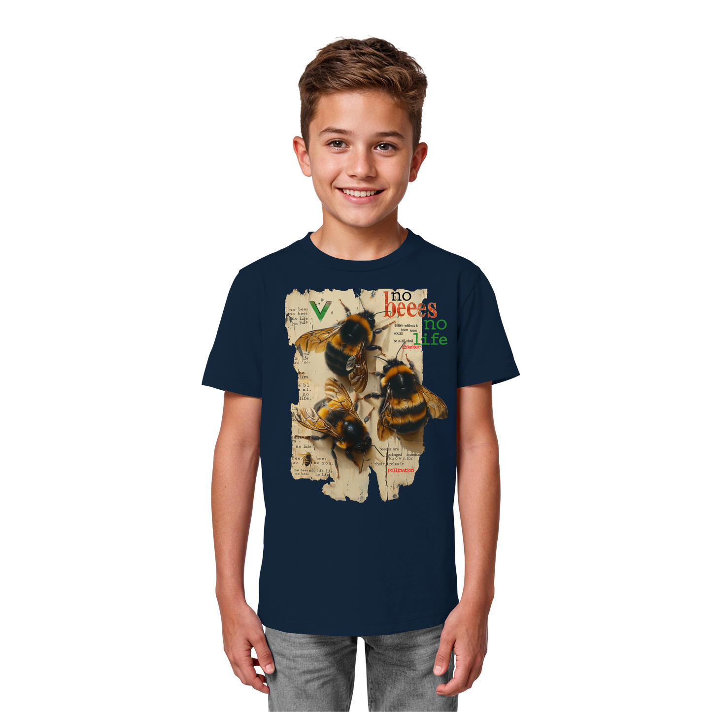 vegwear "no bees no life" - Kinder bio T-Shirt