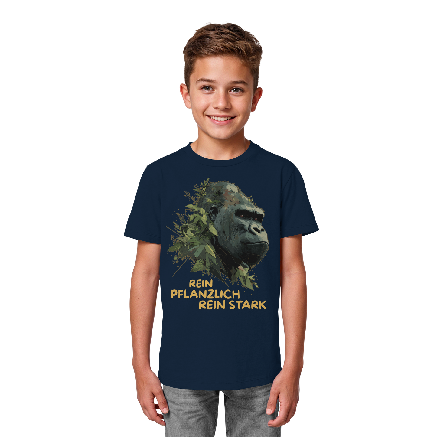 vegwear "Gorilla, rein pflanzlich rein stark" - unisex Kids T-Shirt, bio vegan