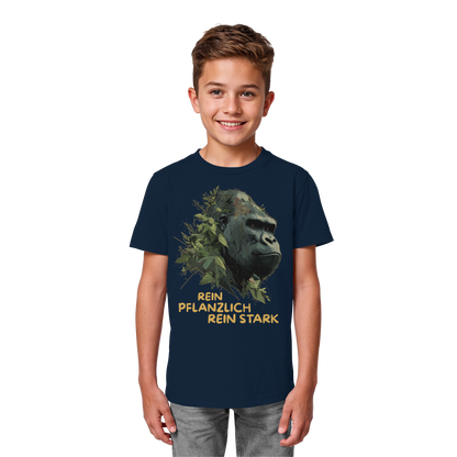 vegwear "Gorilla, rein pflanzlich rein stark" - unisex Kids T-Shirt, bio vegan