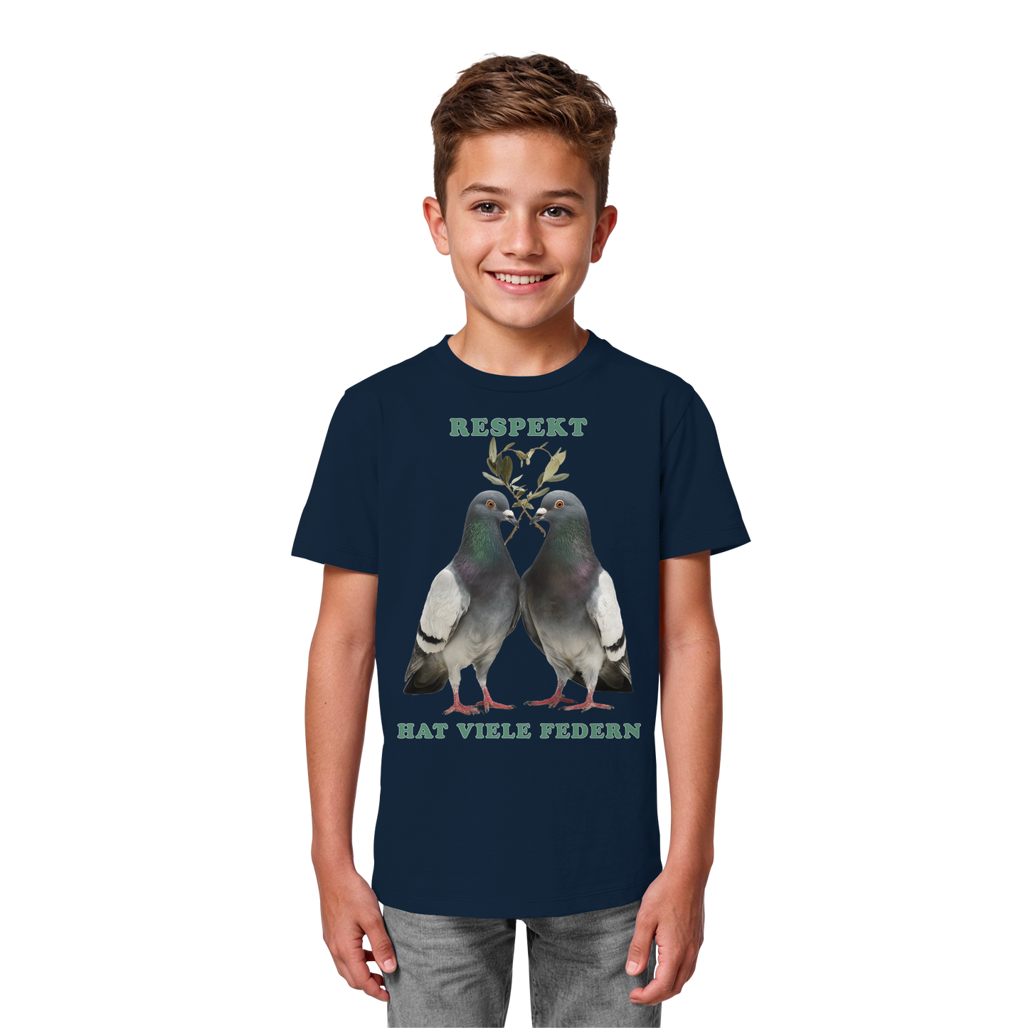 vegwear "Respekt hat viele Federn" - unisex Bio Kids Shirt
