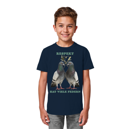 vegwear "Respekt hat viele Federn" - unisex Bio Kids Shirt