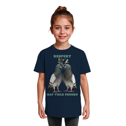 vegwear "Respekt hat viele Federn" - unisex Bio Kids Shirt