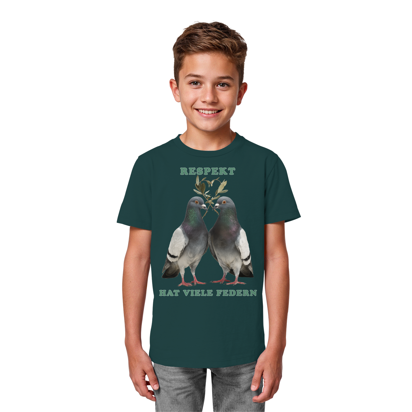 vegwear "Respekt hat viele Federn" - unisex Bio Kids Shirt
