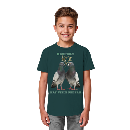 vegwear "Respekt hat viele Federn" - unisex Bio Kids Shirt