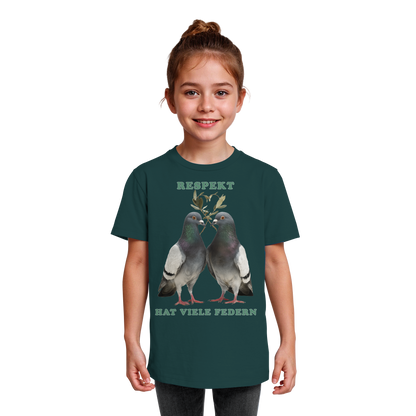 vegwear "Respekt hat viele Federn" - unisex Bio Kids Shirt